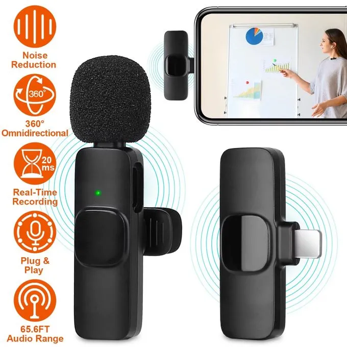 Libérez votre voix avec le Microphone à revers sans fil K9 pour téléphones Type C