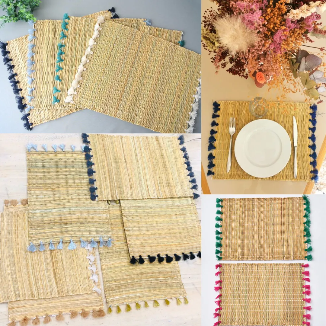 Tapis en osier durable et facile à nettoyer (colleur aléatoire)