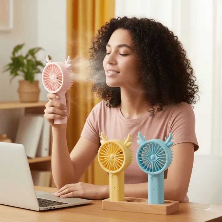 Rafraîchissez vous partout avec notre Ventilateur Portable Rechargeable à Main (colleur aléatoire)