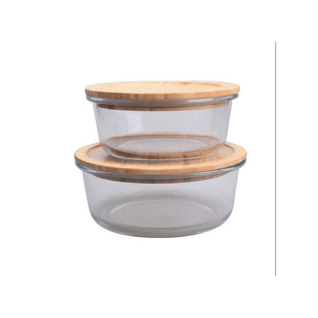 2 boîtes de conservation des aliments en verre avec couvercle