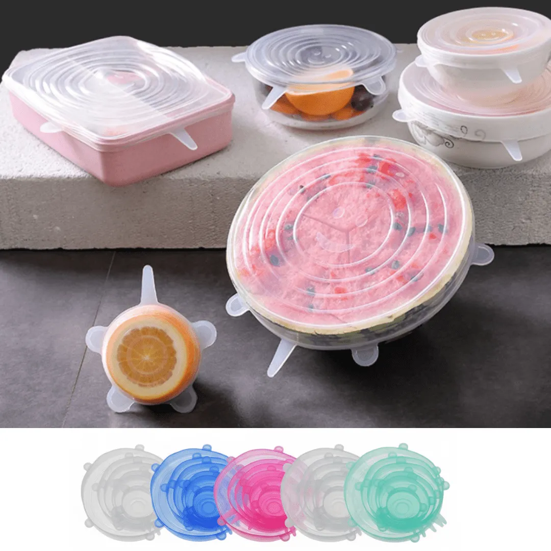 Couvercles d'emballage alimentaire en Silicone extensibles (colleur aléatoire)