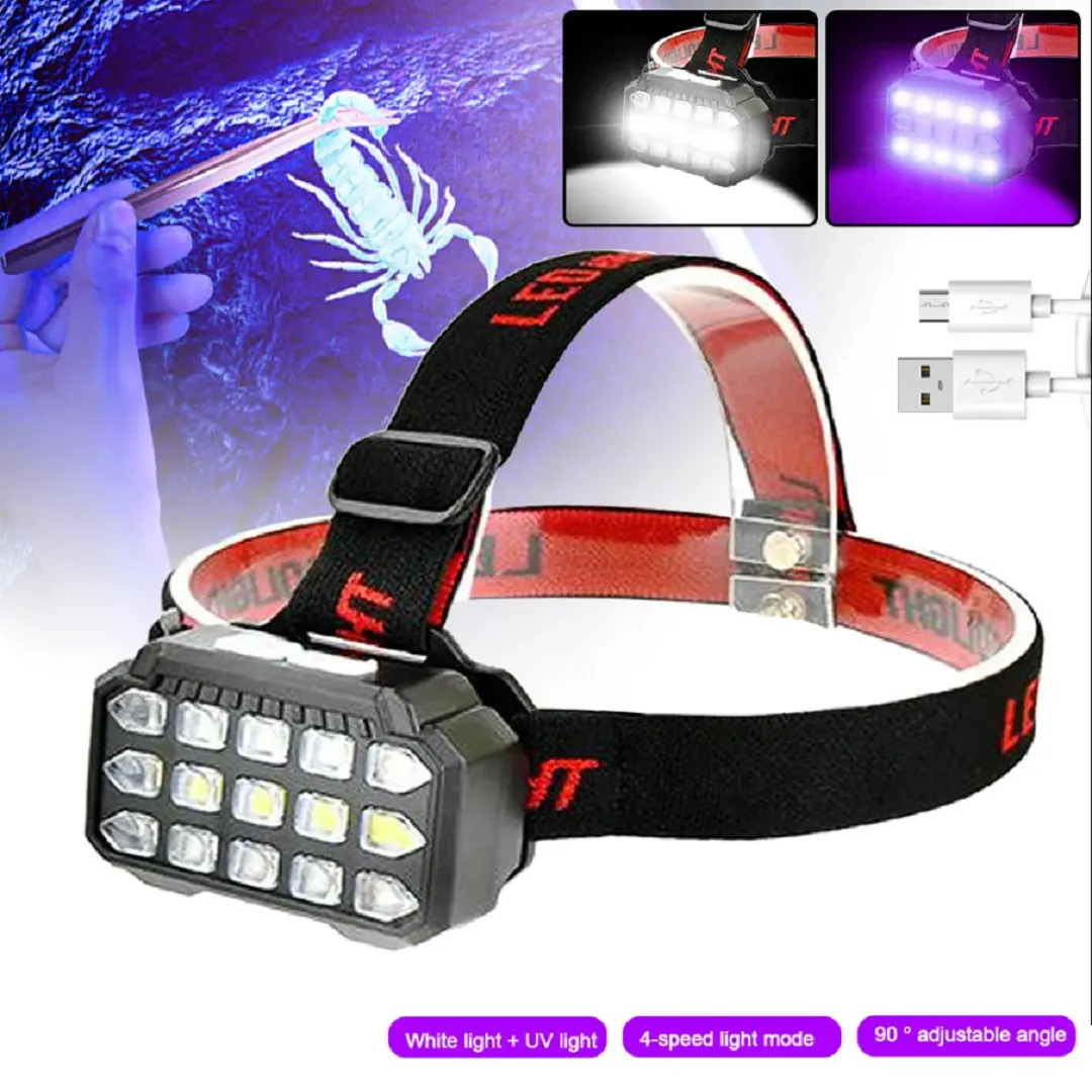 Lampe Frontale LED UV pour la Détection d'Insectes facilement