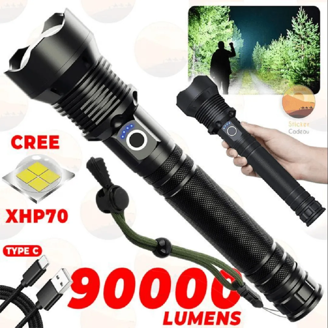 Lampe Torche Tactique Rechargeable et Ultra Puissante