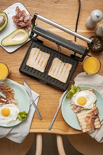 Maîtrisez l'art de la cuisine avec le Panini Grill électrique RAF polyvalent et antiadhésif