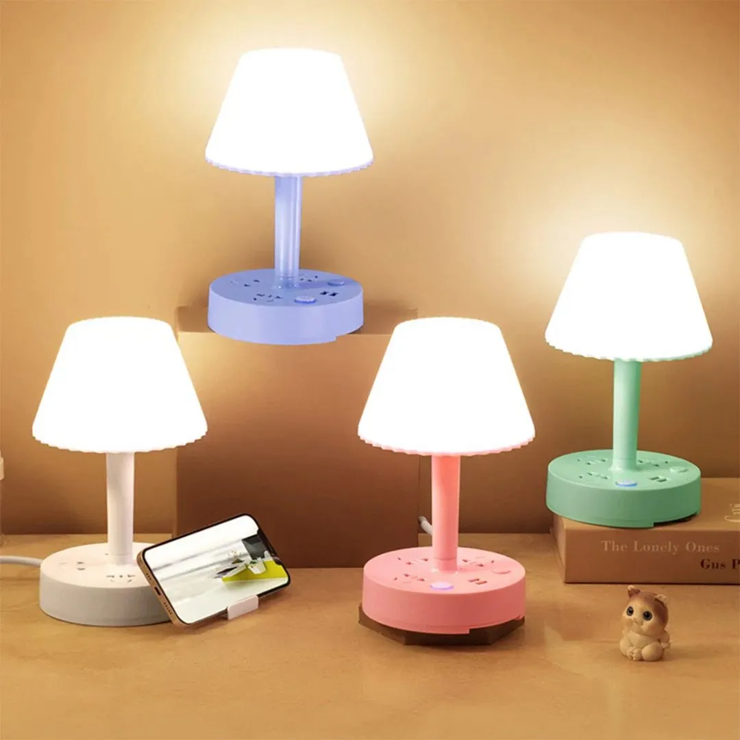 Lumière et Connexion Lampe de Bureau Multifonction avec Support pour Téléphone Portable (colleur aléatoire)