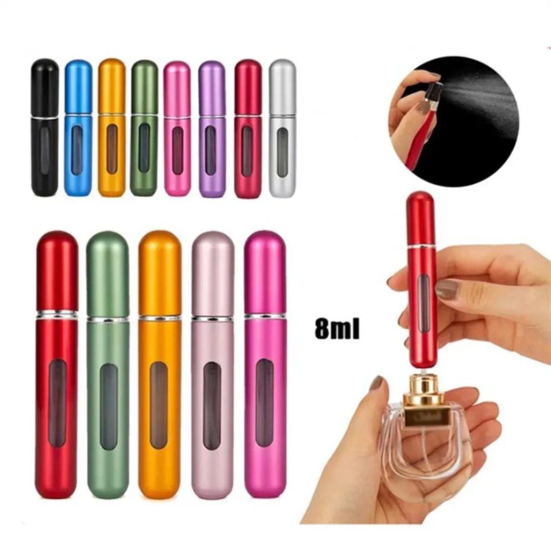 Flacon de parfum rechargeable de 8 ML avec vaporisateur (colleur aléatoire)