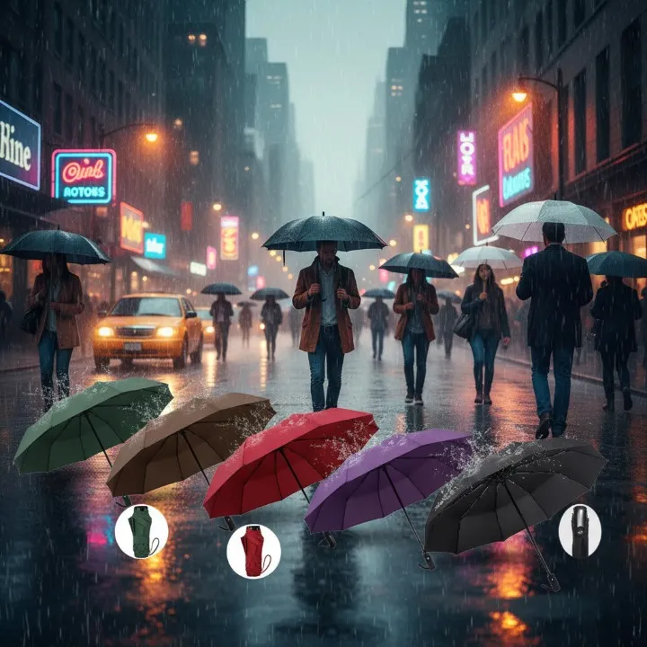 Parapluie automatique, pliant Ouverture et fermeture automatique (couleur aléatoire)