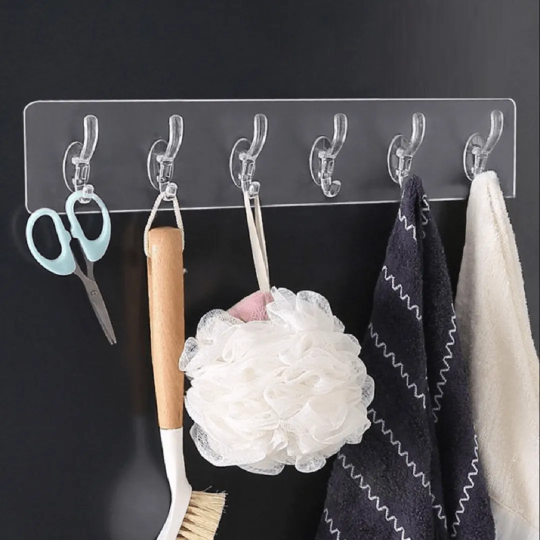 Crochets de Suspension Muraux Adhésifs et Transparent