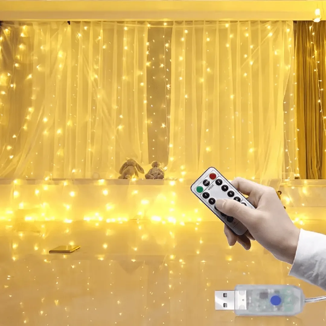 Guirlande lumineuse de noël, rideau décoration de la maison