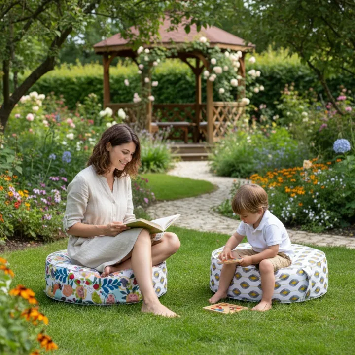 Pouf Gonflable pour Jardin Élégant Confort et Style (colleur aléatoire)