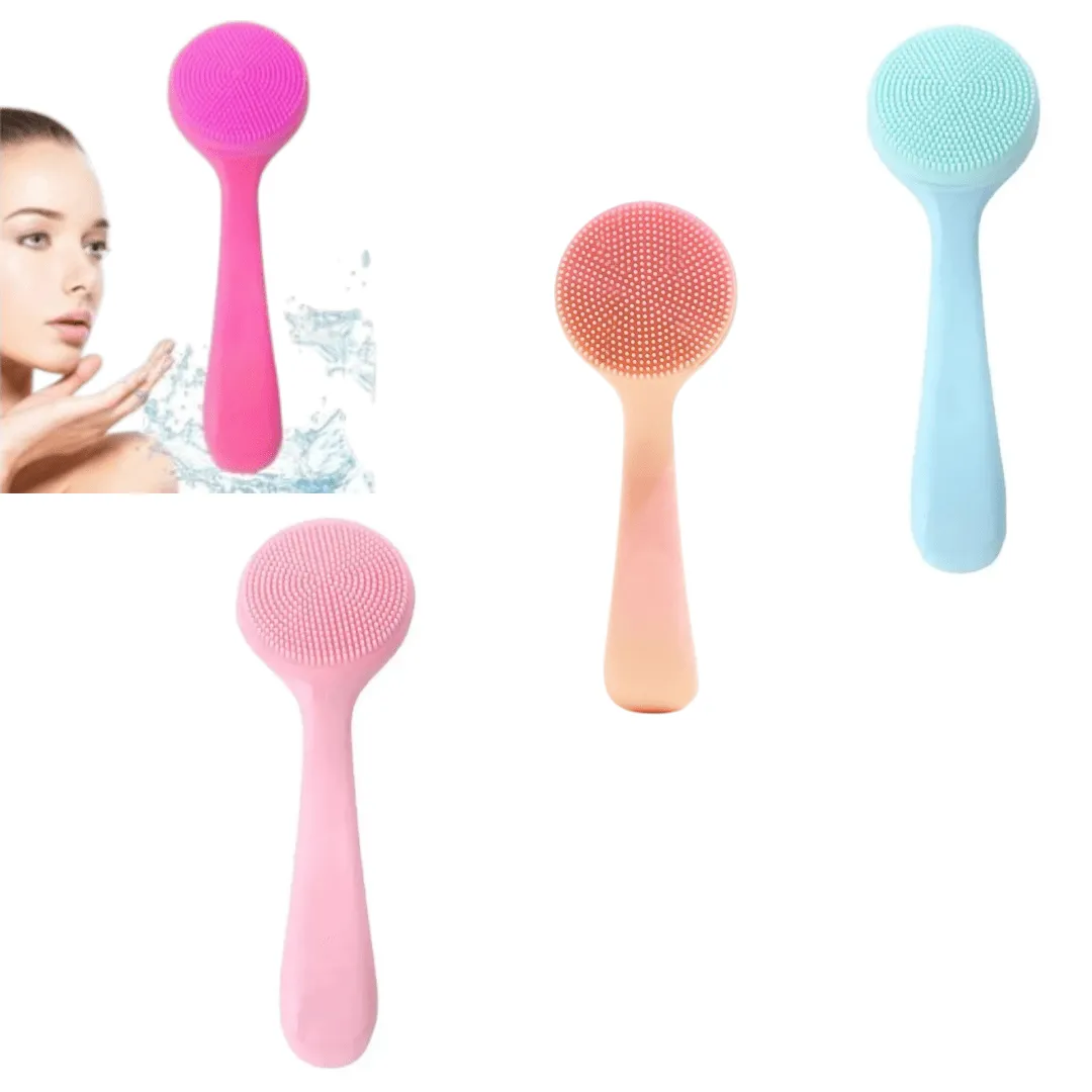 Brosse nettoyante en silicone, pour soins de peau et Dissolvant de points noirs (colleur aléatoire)