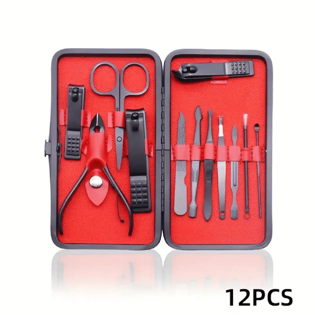 Ensemble de ciseaux de pédicure professionnels coupe-ongles,12 pièces