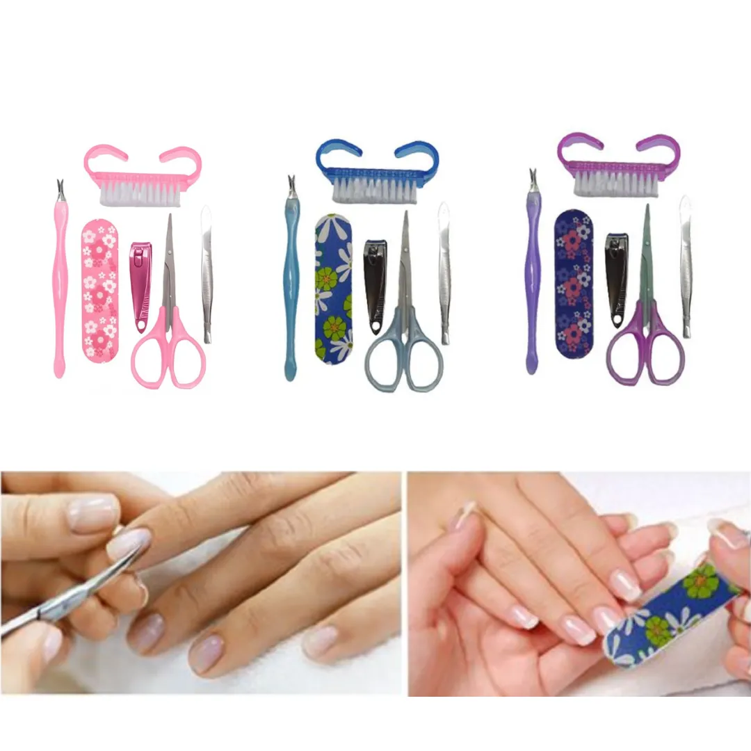 Set Nail Art pour soin des ongles, Kit Manucure Pédicure de 6 piéces (colleur aléatoire)
