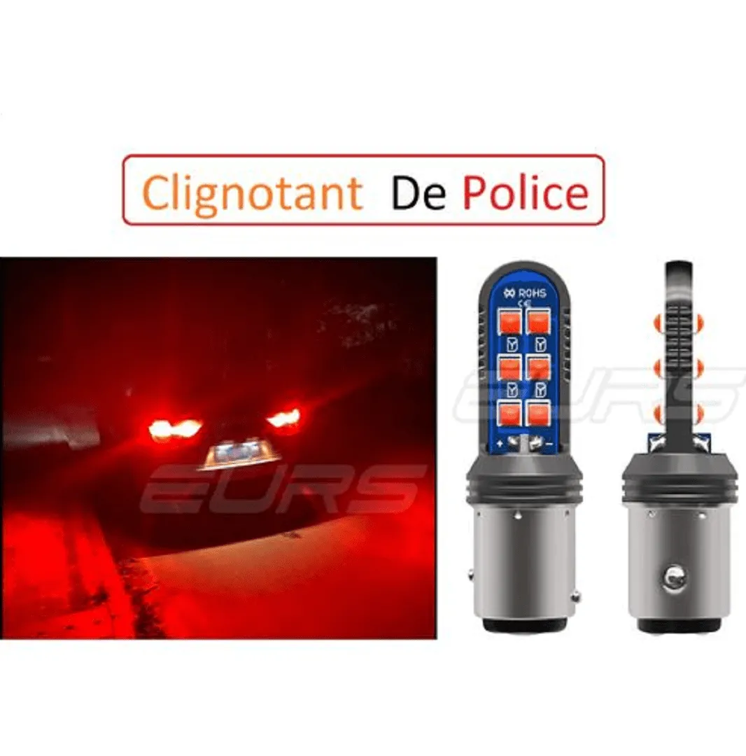 2 Ampoules Stroboscopiques LED pour Feux Arrière - Flash Feu Arrière Rouge pour Avertissement Voiture