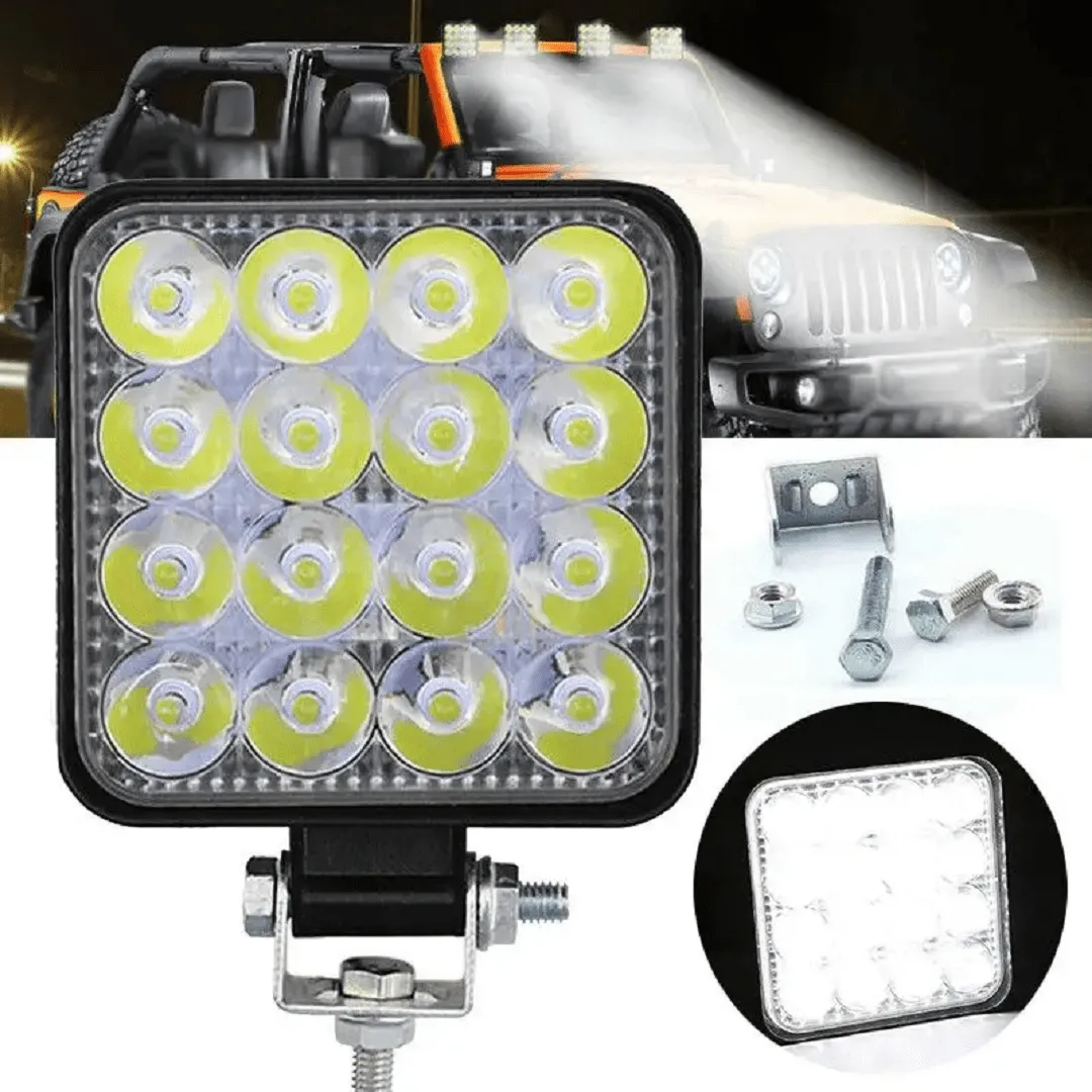 Lampe de travail LED étanche, barre carrée de 24V pour voiture et moto