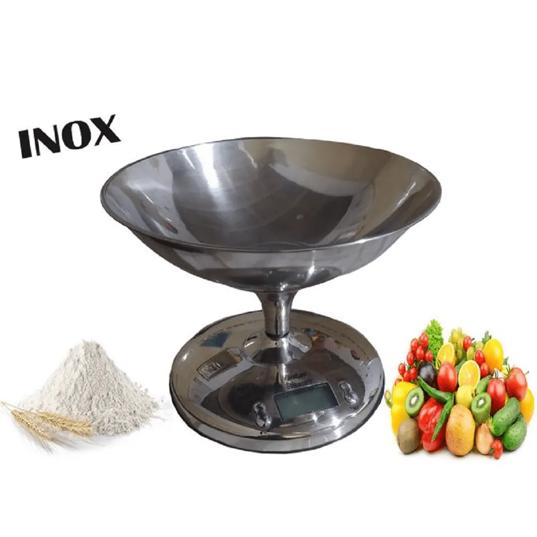 Pandiani Balance de cuisine avec grand bol en inox