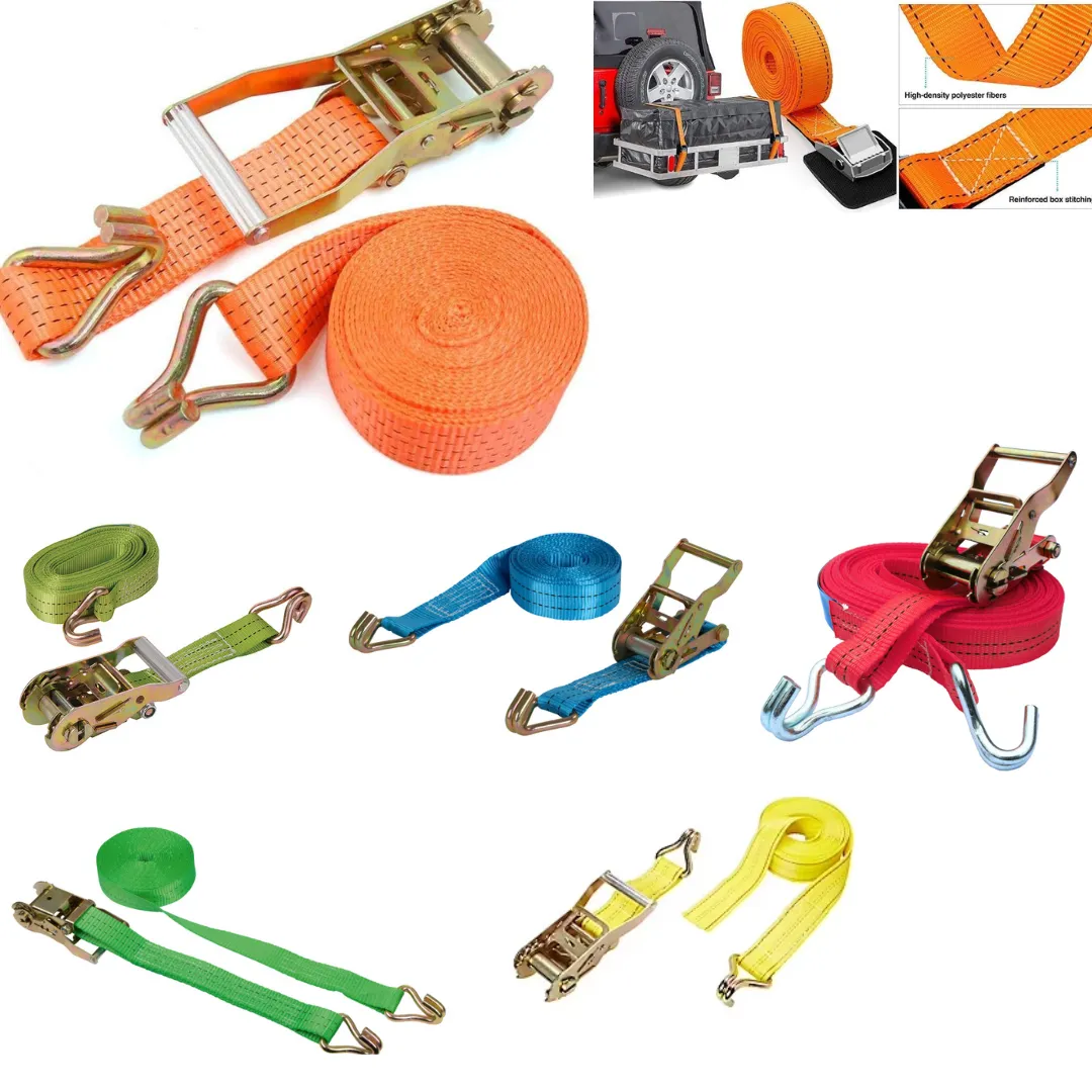 attache à cliquet tirer voiture Sangle d’arrimage ceinture dépannage voiture (colleur aléatoire)