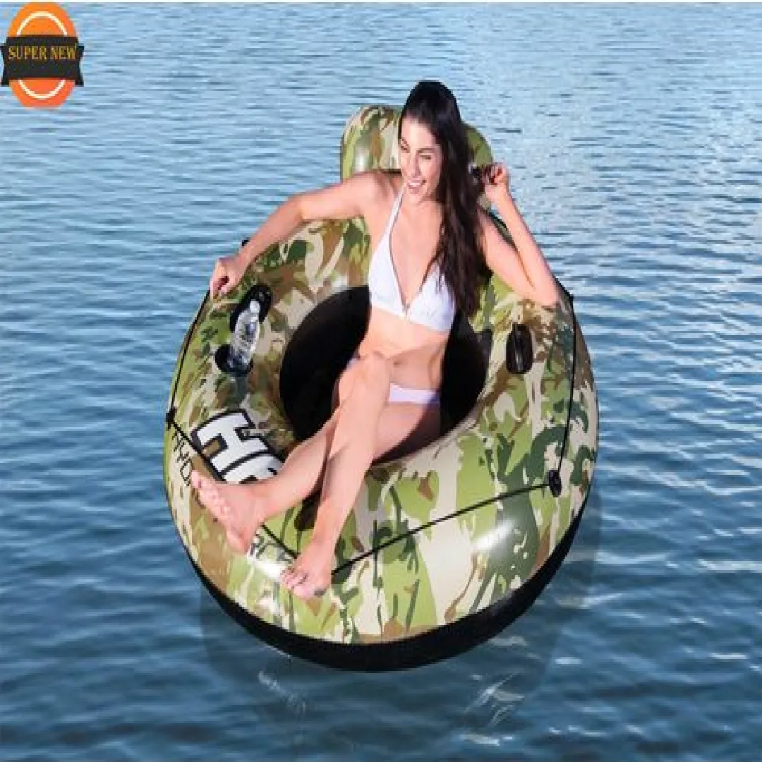 Chaise inclinable gonflable d'eau natation, matelas flottant mer anneau de natation