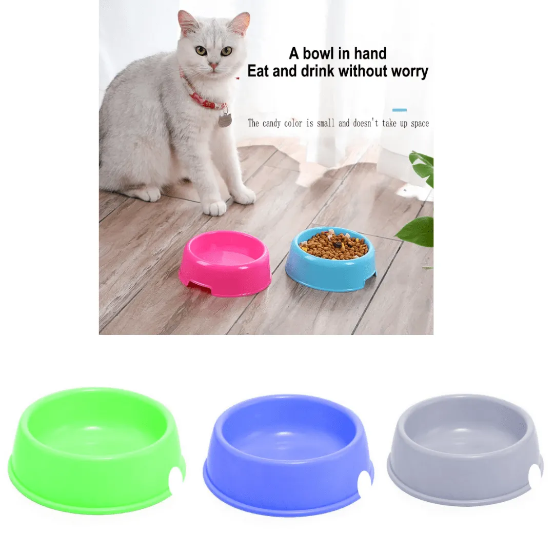 Bol en Plastique Sûr et Pratique pour Animaux de Compagnie (colleur aléatoire)