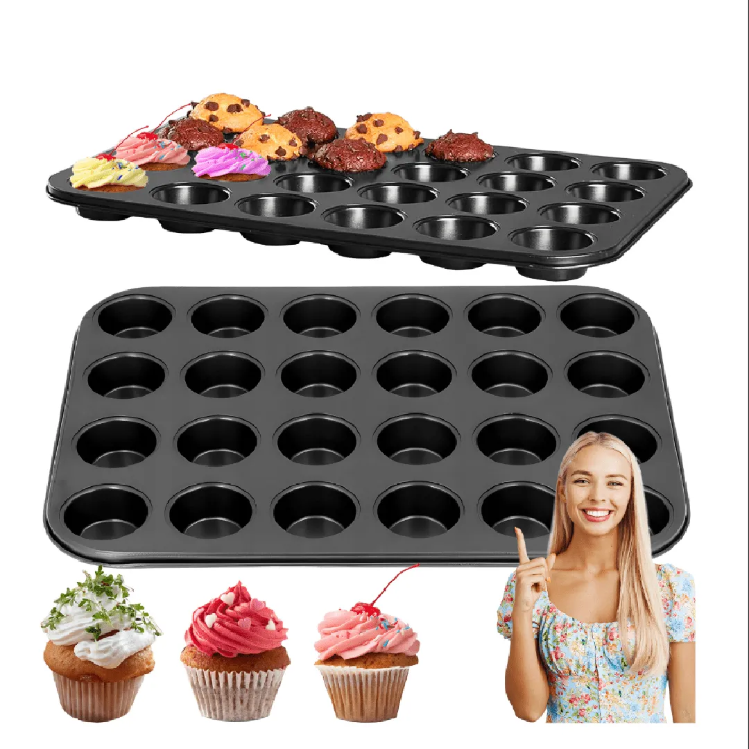 Moule à Muffins Antiadhésif pour 24 Mini Cupcakes