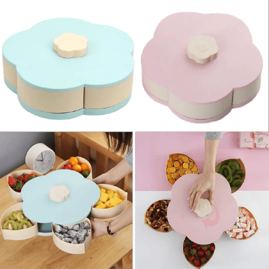 Boîte à bonbons aux fruits secs à pétales rotatifs