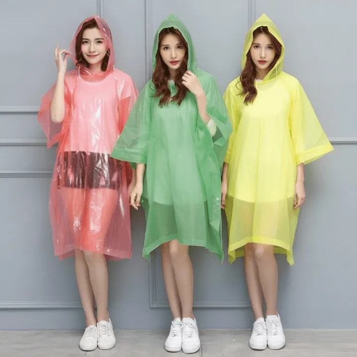 Poncho imperméable de pluie pour vélo capuche manteau de pluie Femme / Homme (colleur aléatoire)