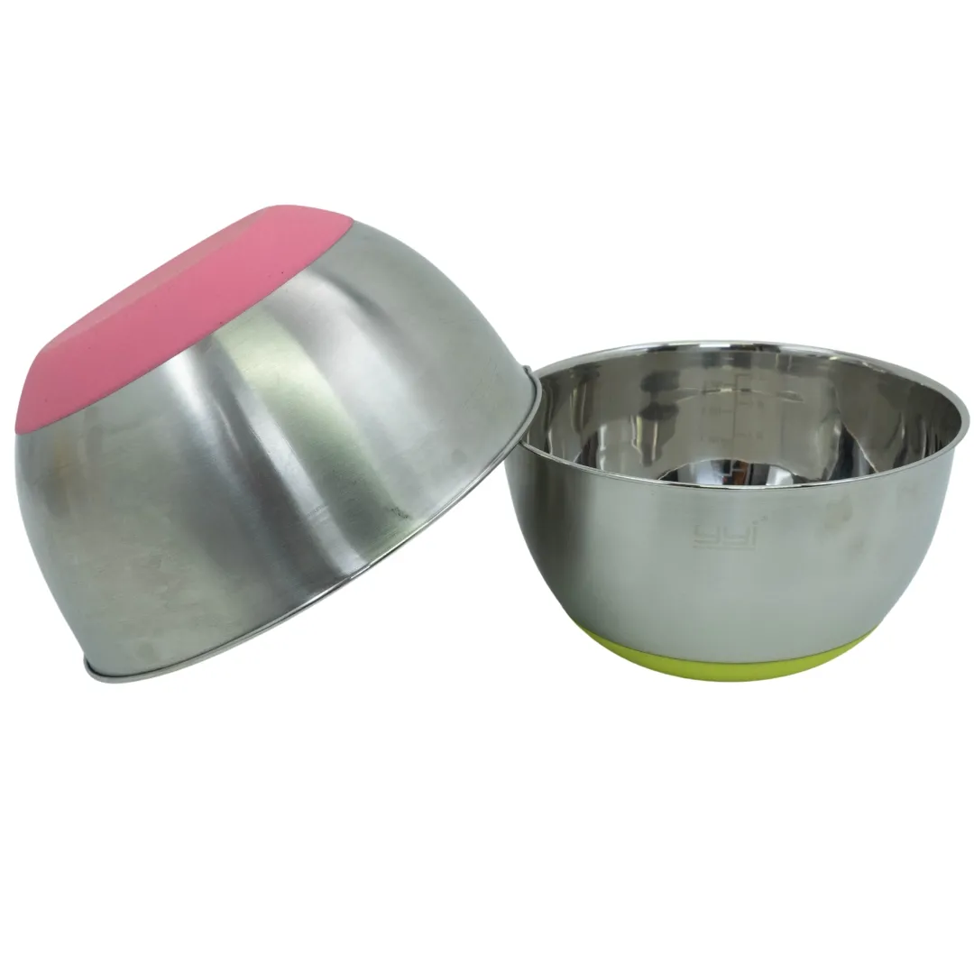 Bol en Acier Inoxydable avec Base en Silicone Antidérapante