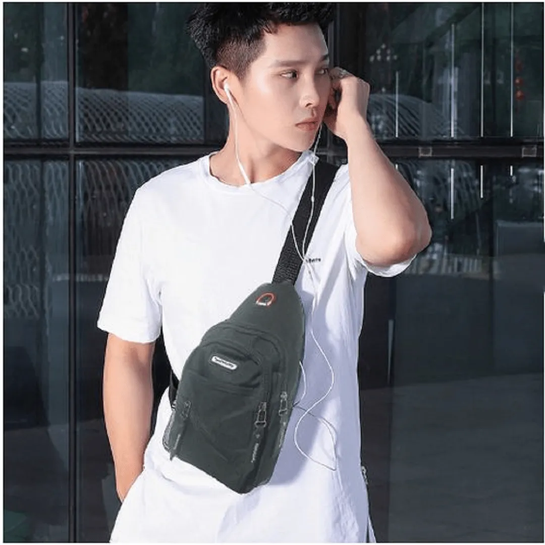 Sac Antivol de poitrine pour homme, Petit Sac à bandoulière