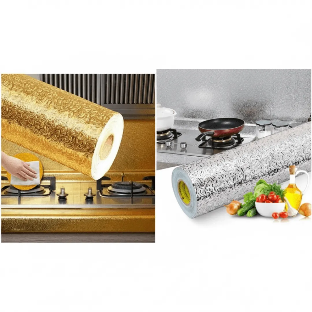 autocollant en aluminium pour la cuisine Facile à installer (colleur aléatoire)