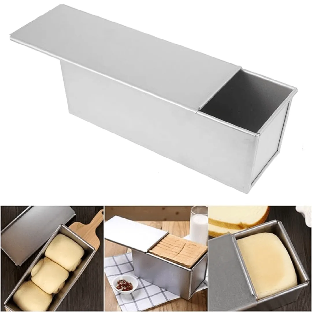 Moule à pain rectangulaire avec couvercle antiadhésif