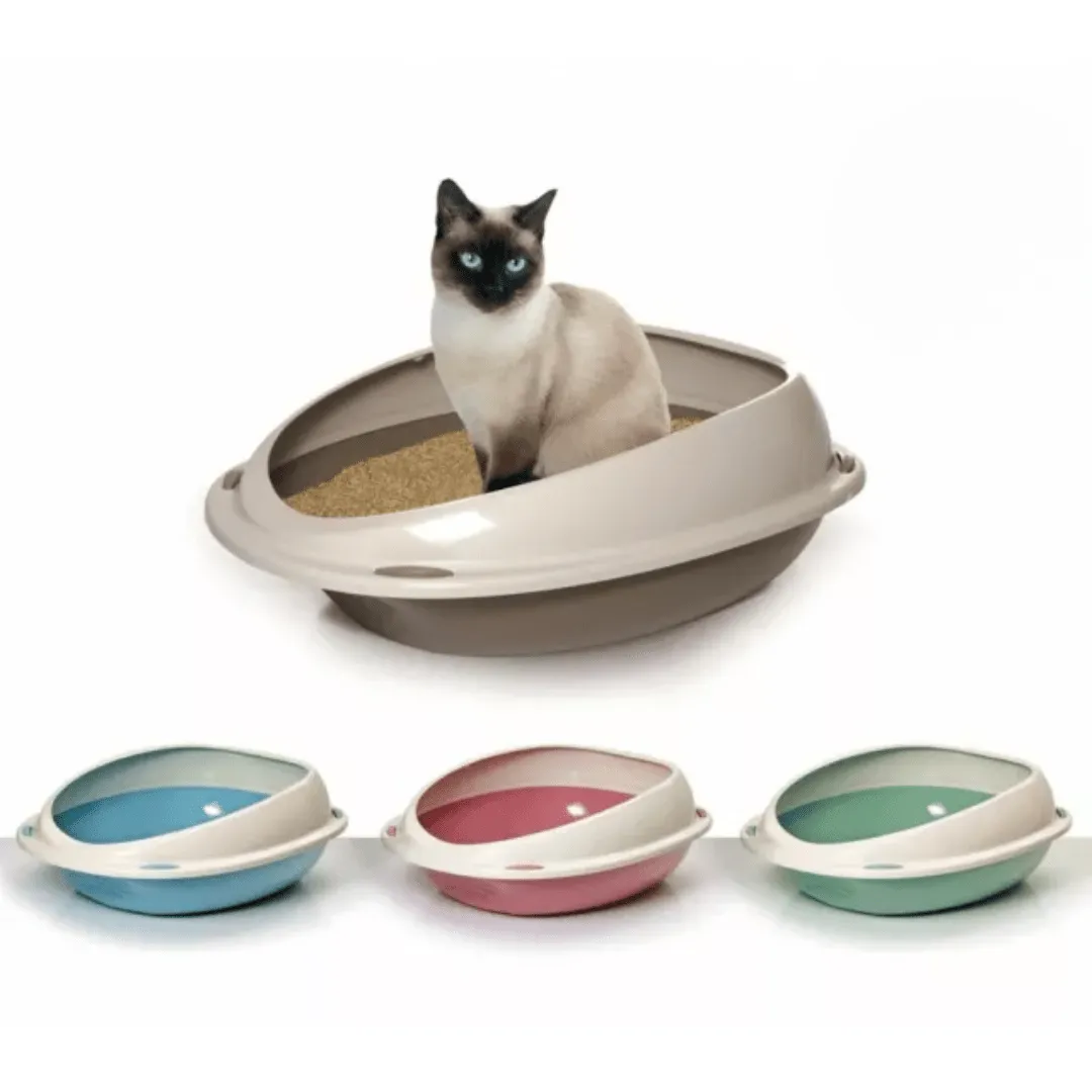 bac à Litière Ouverte pour Chats Anti-Projections de 57 cm (colleur aléatoire)
