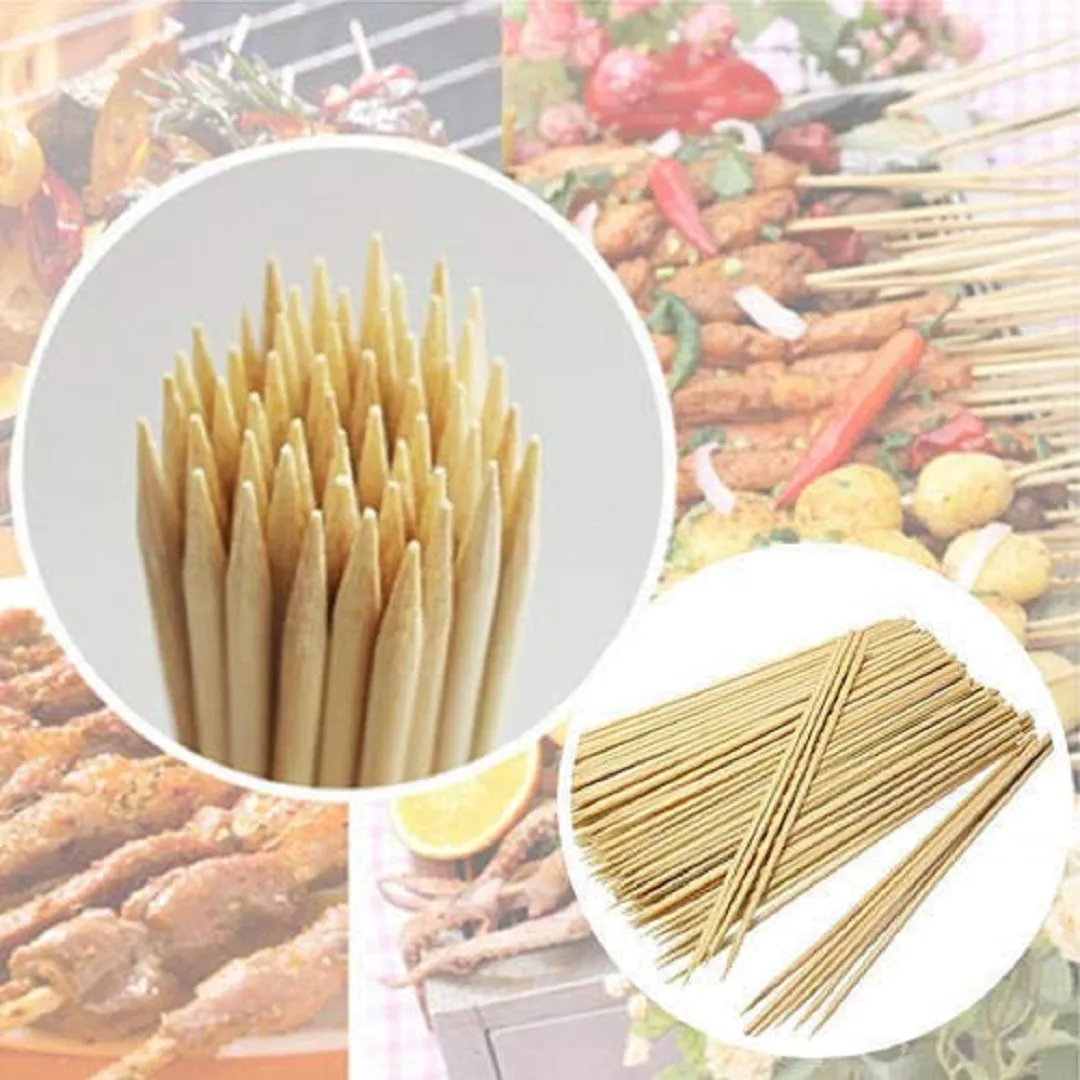 Pack de 100 Pics à Brochette en Bois Une Touche Naturelle pour Votre Barbecue