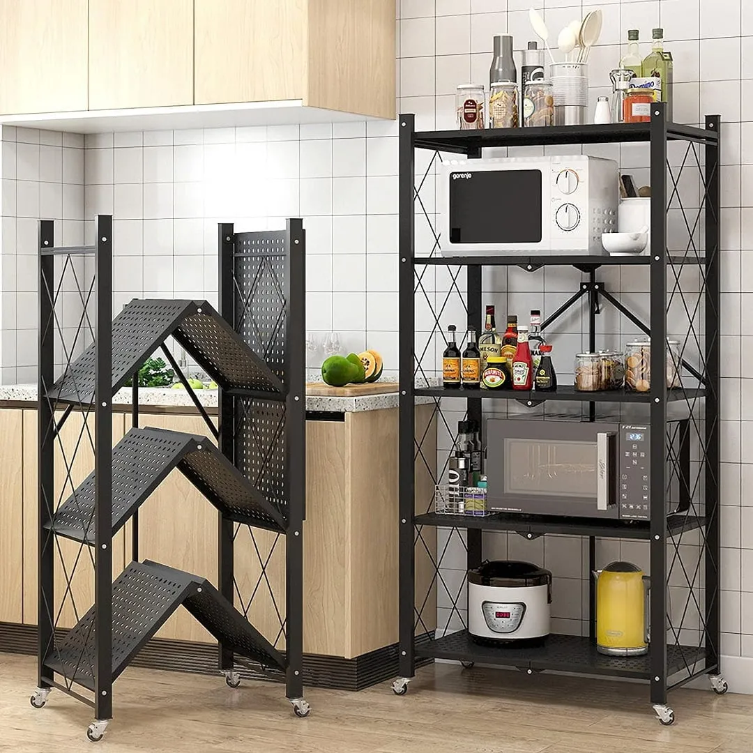 Étagères de rangement pliantes multifonctionnelles en métal 4 à couches