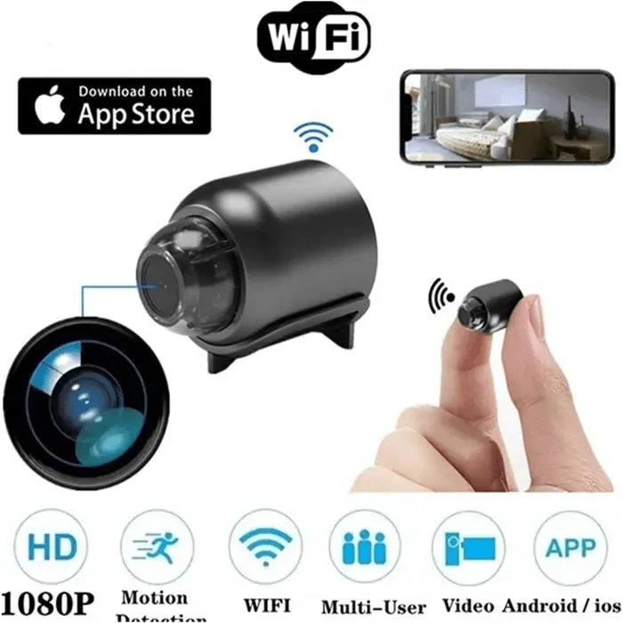 Mini caméra Wi-Fi discrète pour la surveillance à domicile avec vision nocturne