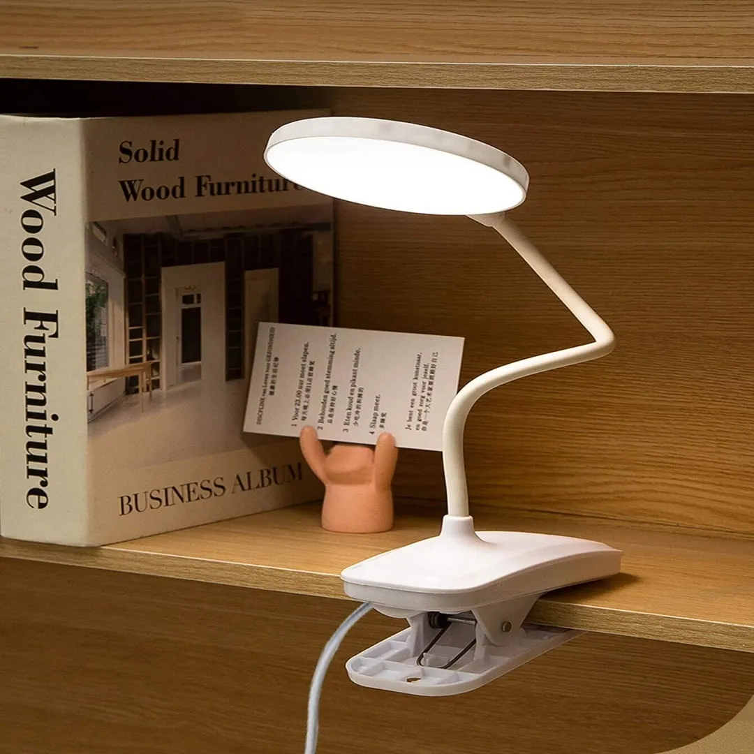 Lampe de table et de bureau USB rechargeable avec clip Lit Lecture Livre Veilleuse LED Lampes de bureau