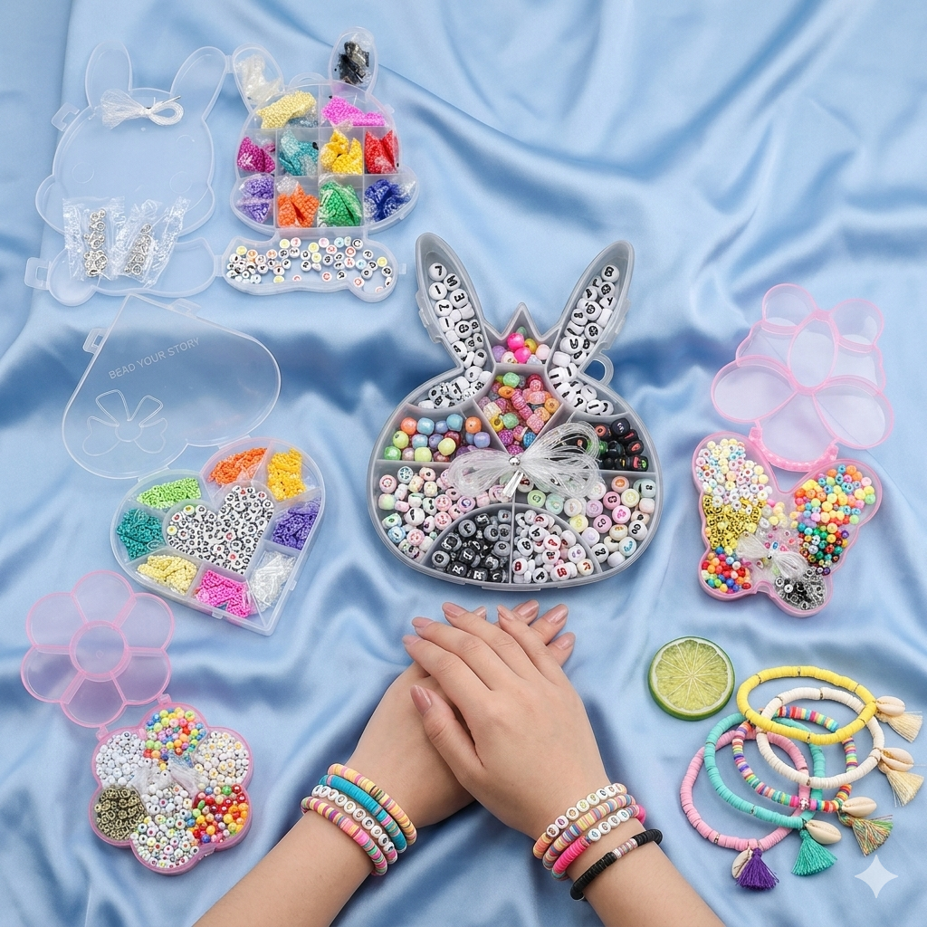 kit de Perles pour Bijoux avec Lettres et cordons pour Bracelets, fabrication de bijoux (colleur désigne aléatoire)