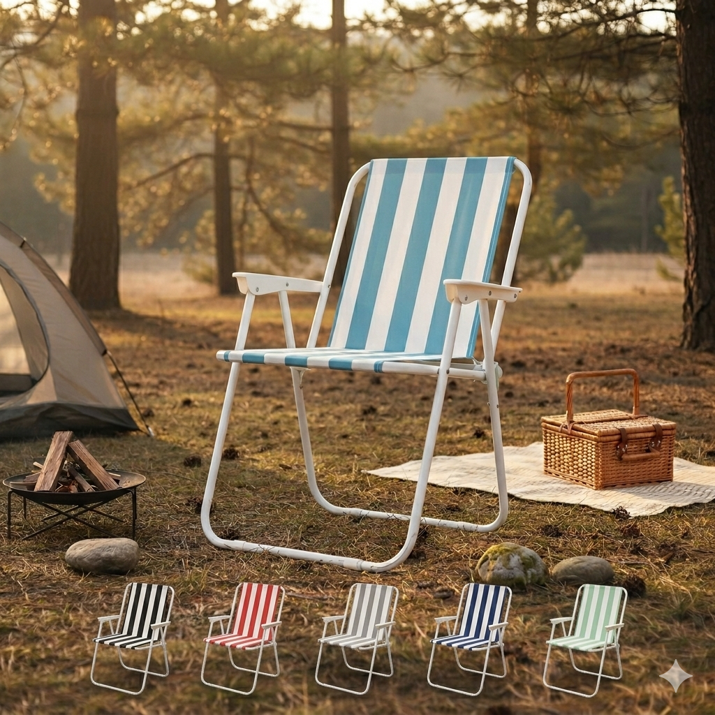 Chaise pliante d'extérieur portable pour jardin, pique-nique, plage et pêche