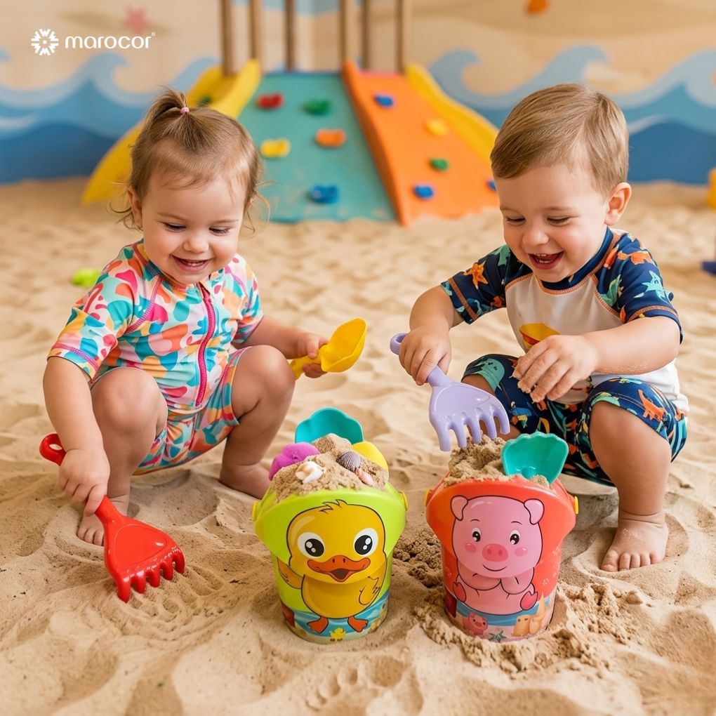 Ensemble de Jouets de Plage en Plastique Souple pour Enfants