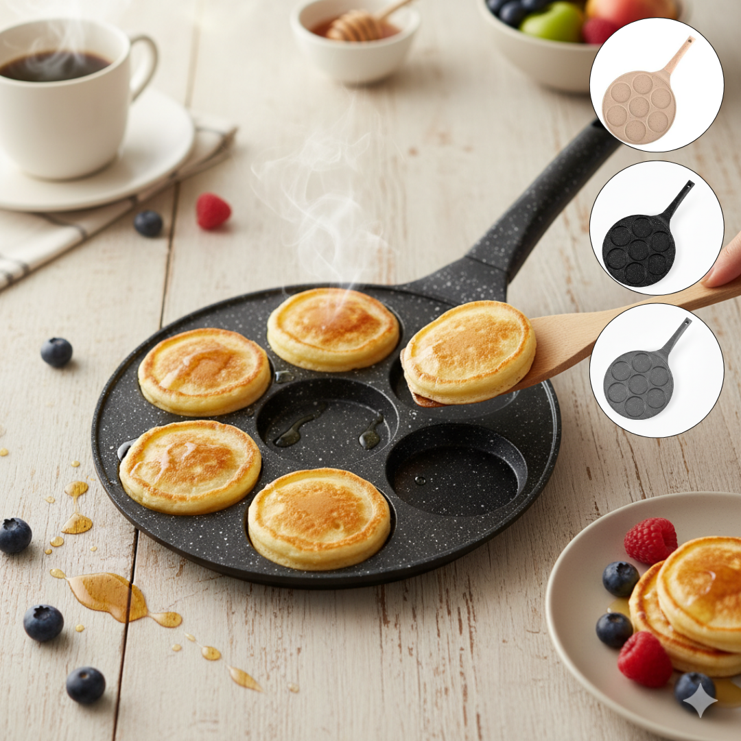 Cuisinez avec Facilité  Poêle à Crêpes Polyvalente 7 en 1 (colleur aléatoire)