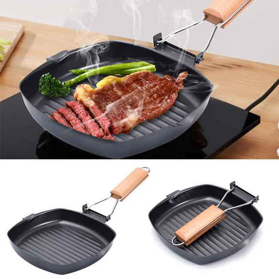 Poêle à griller de qualité avec poignée détachable pour cuisson pratique