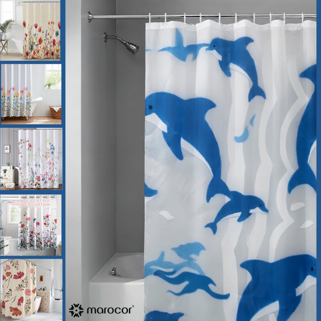 Rideau de douche à motif aléatoire, décoration de salle de bain (désigne aléatoire)