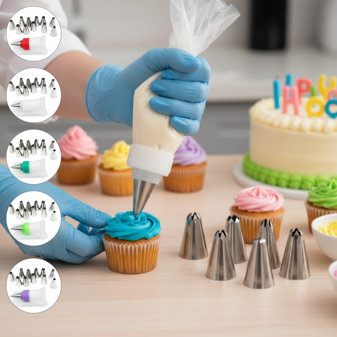 Kit de 12 Douilles de Décoration pour Gâteau avec pochette (colleur aléatoire)