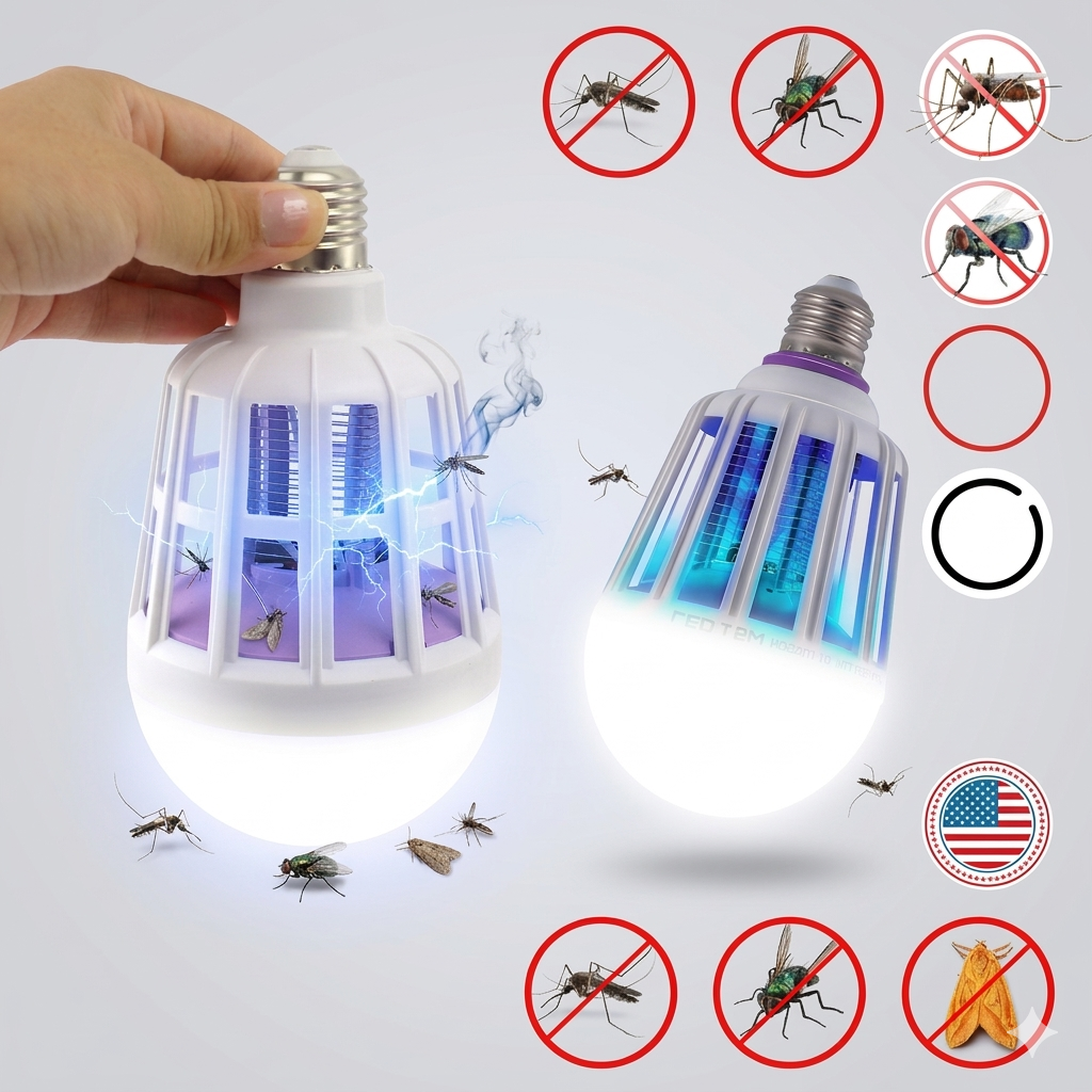 lampe anti-moustique 2 in1 LED et veilleuse Insecte Zapper, Lampe de Nuit