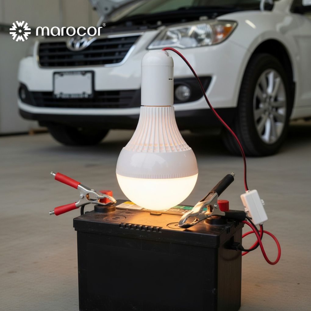 Ampoule LED Portable 12V Haute Luminosité avec Pinces Crocodile