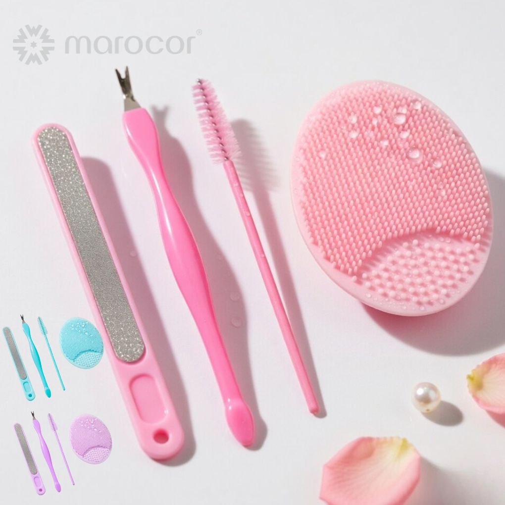 Kit de Soin Visage et Manucure 4-en-1 – Édition Rose Pastel