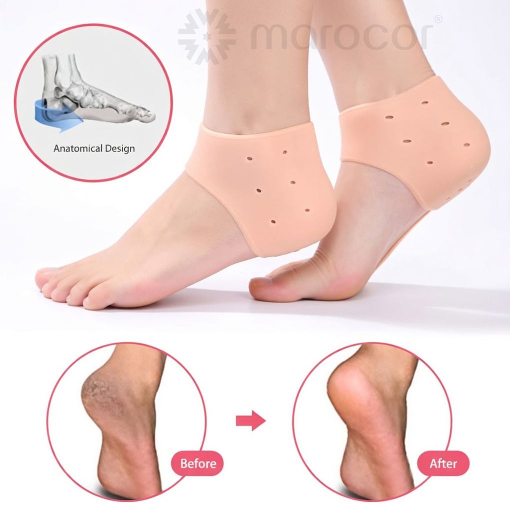 Paire de Protège-Talons en Silicone Souple – Anti-Crevasses, Hydratants et Amortissants