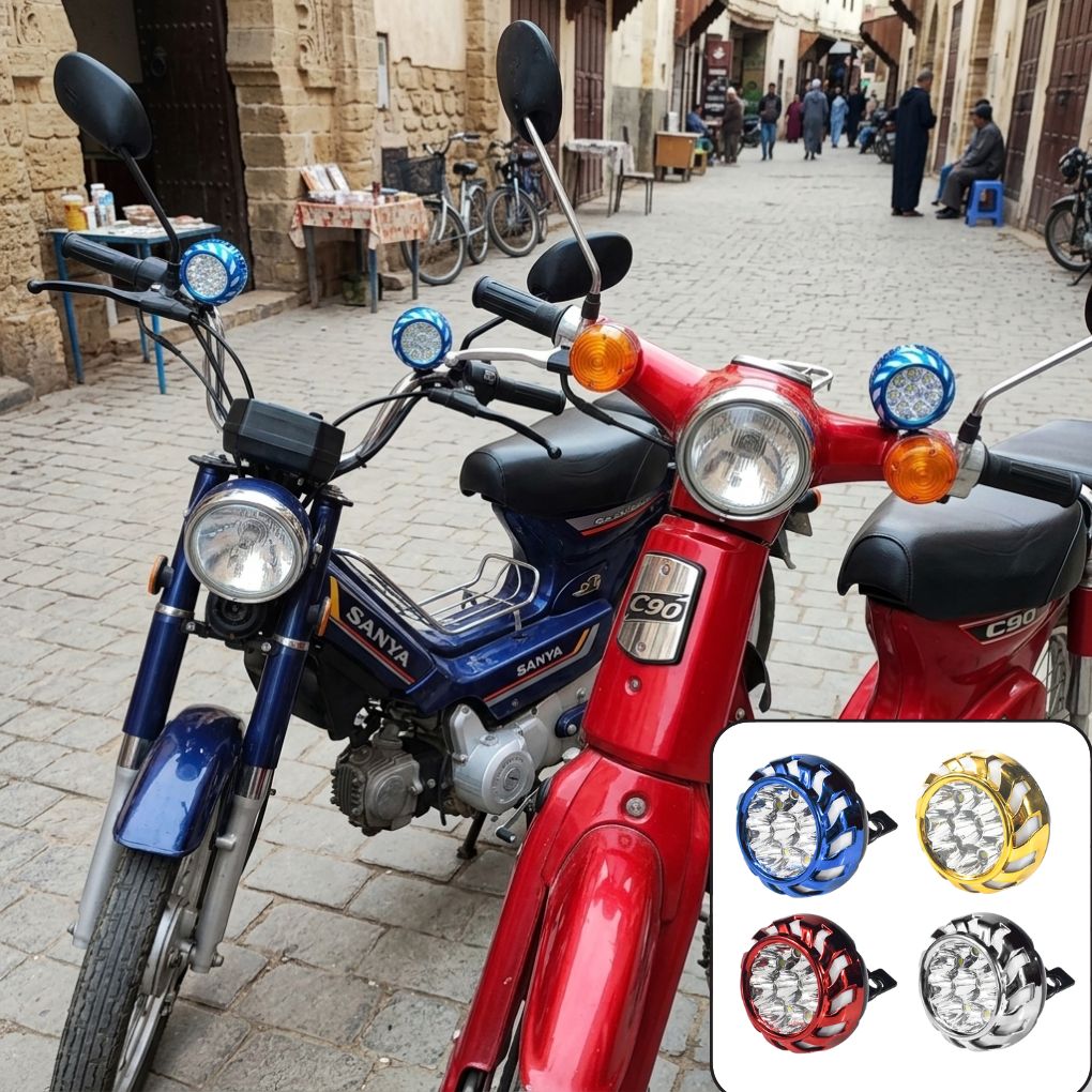 paire de Phare Additionnel LED Ultra-Puissant pour Moto – Éclairage et Style Révolutionnaire