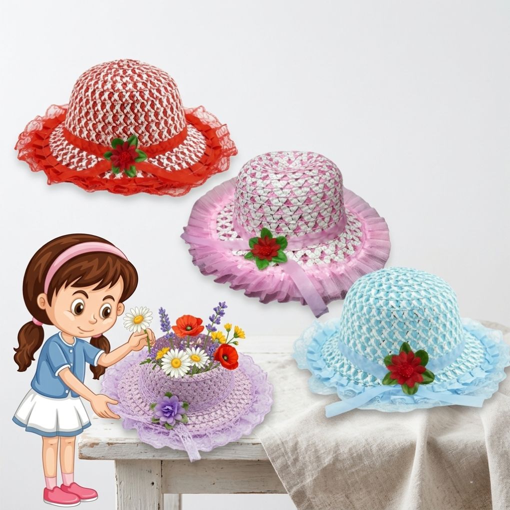 Chapeau de Paille Ensoleillé pour Enfants Chic et Pratique