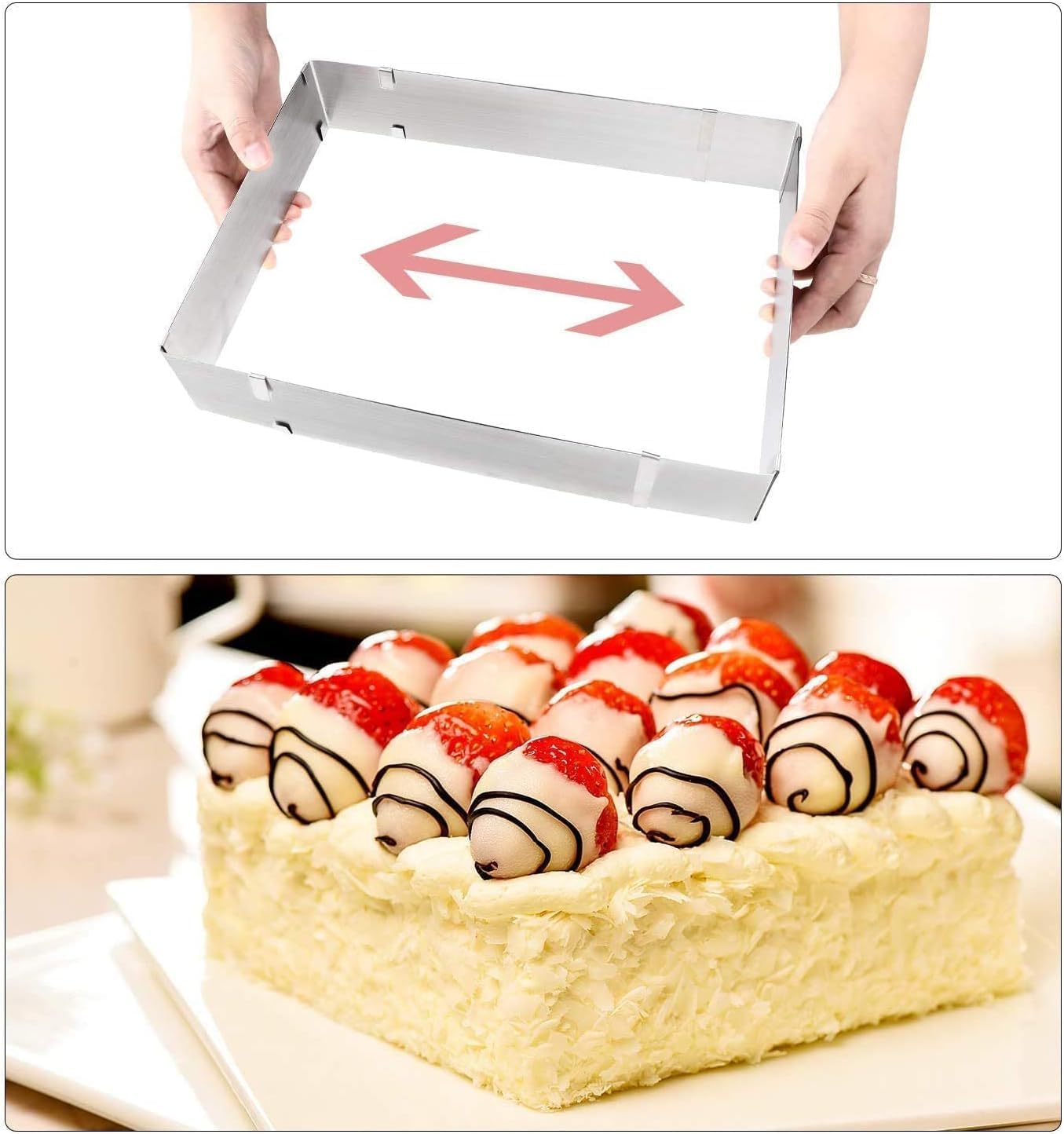 Moule à mousse ajustable pour Gâteau Parfaits Carrée