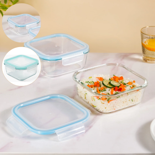 Boîte de rangement en verre pratique et durable pour la cuisine (colleur aléatoire)